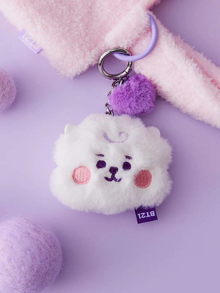 BT21 BABY FLAT FUR PURPLE HEART EDITION [BAG CHARM] - Image 10