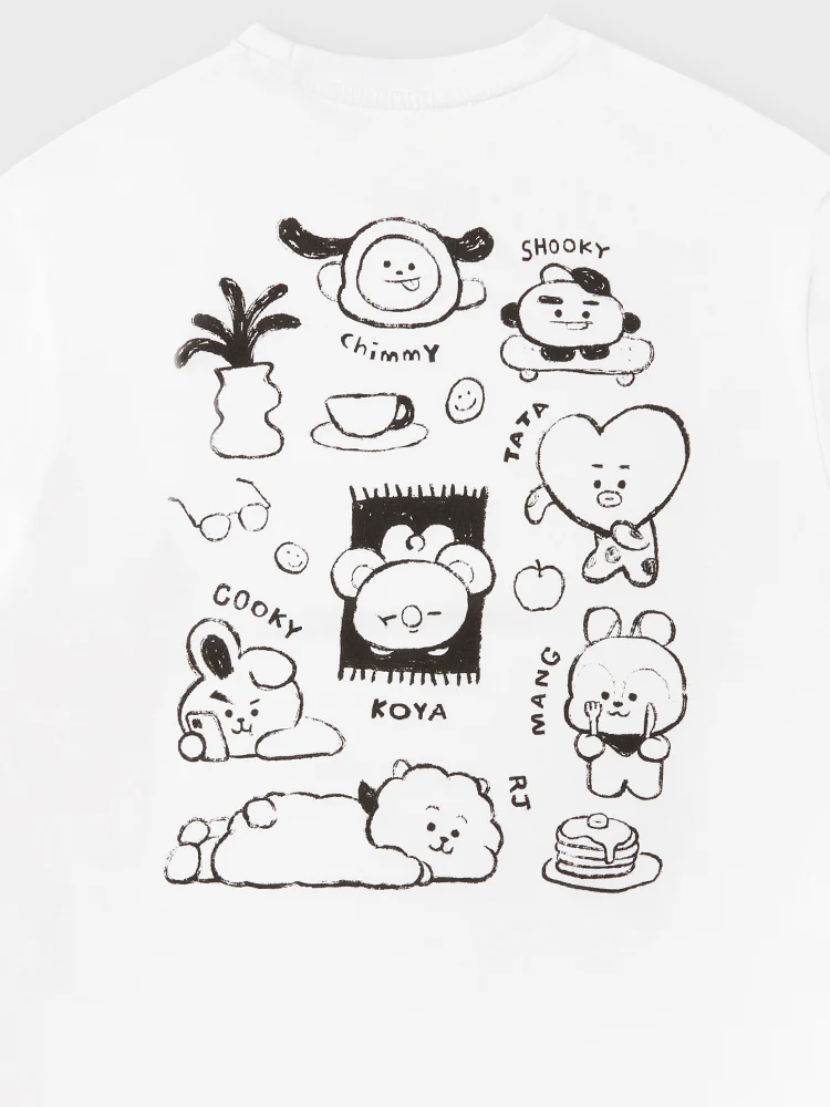 BT21 BASIC DRAWING SHORT SLEEVE TSHIRT WHITE BT21 - Image 2