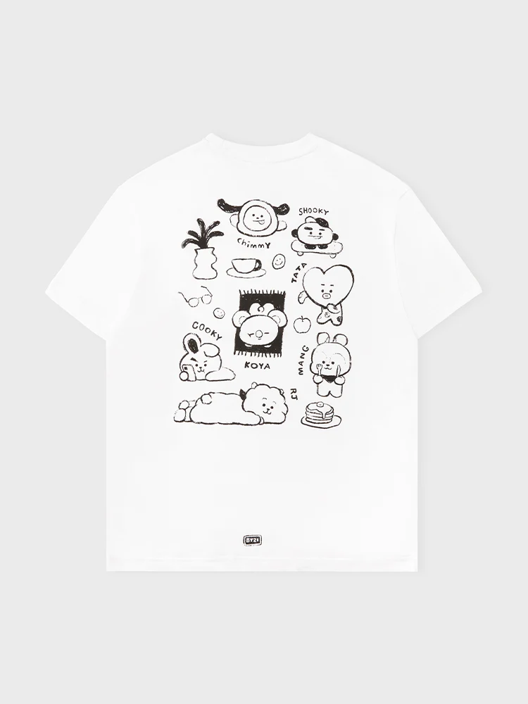 BT21 BASIC DRAWING SHORT SLEEVE TSHIRT WHITE BT21 - Image 3