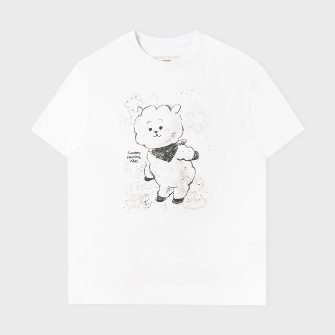 BT21 BASIC DRAWING SHORT SLEEVE TSHIRT WHITE RJ