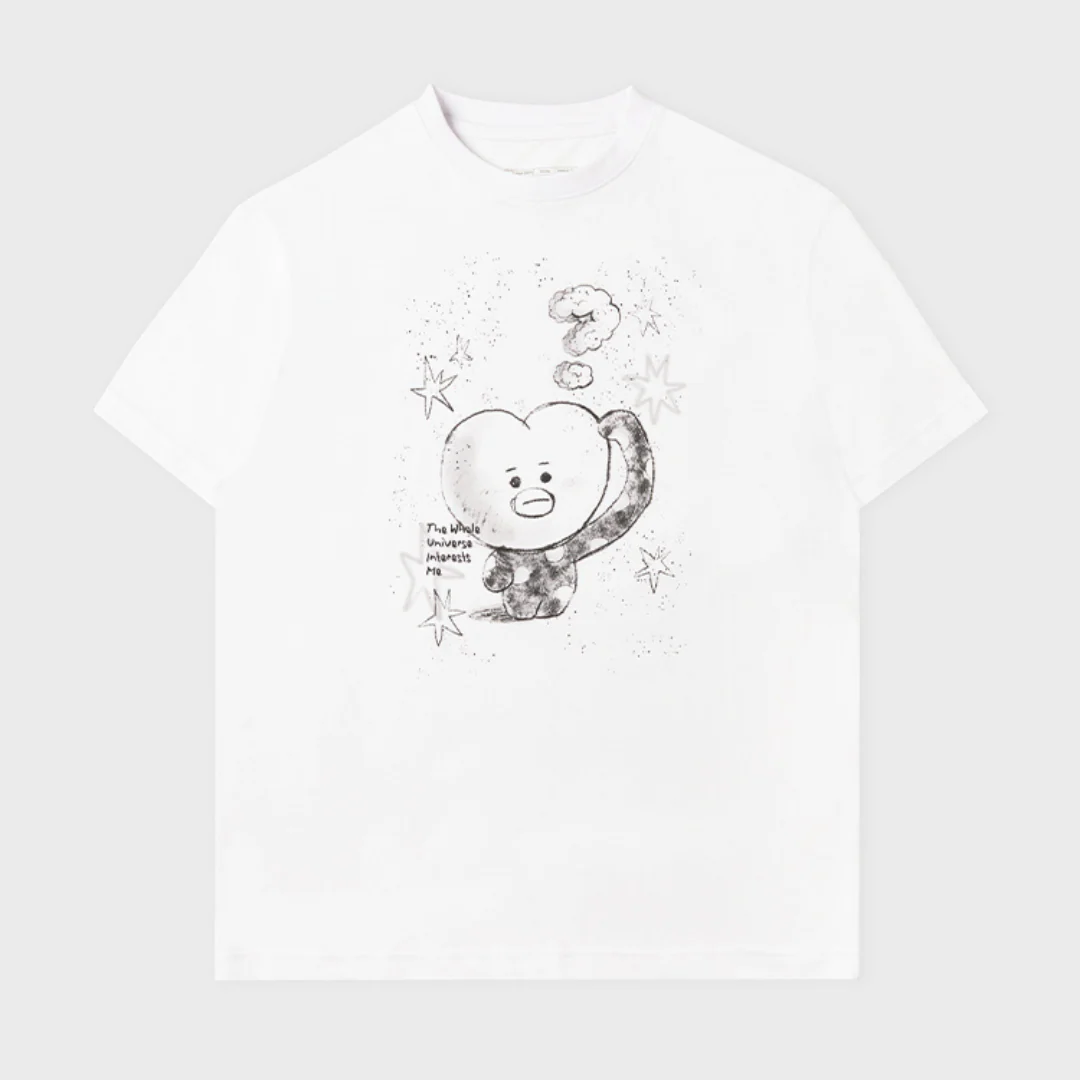 BT21 BASIC DRAWING SHORT SLEEVE TSHIRT WHITE TATA