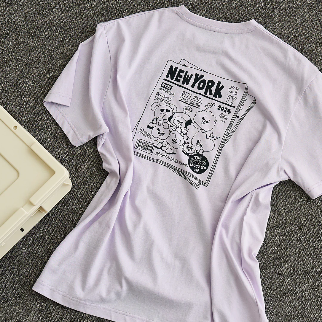 BT21 BASIC SHORT SLEEVE TSHIRT CITY EDITION PURPLE - Image 2