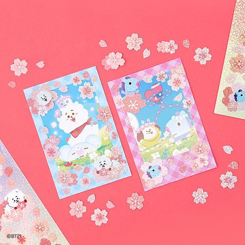BT21 Hologram Sticker Set (Cherry Blossom) - Image 3