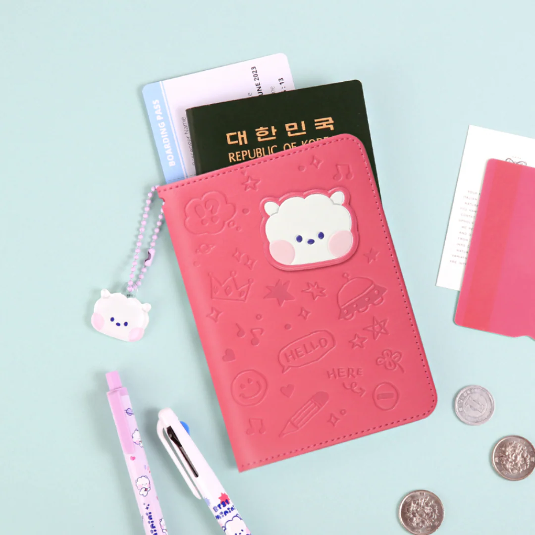 BT21 MININI LEATHER PATCH PASSPORT COVER - Image 8