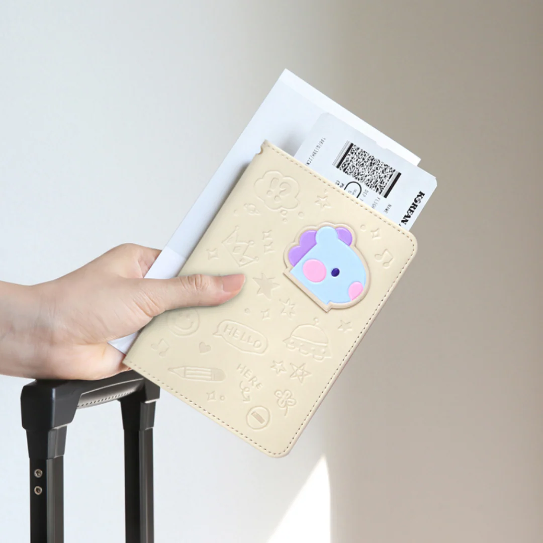 BT21 MININI LEATHER PATCH PASSPORT COVER - Image 9
