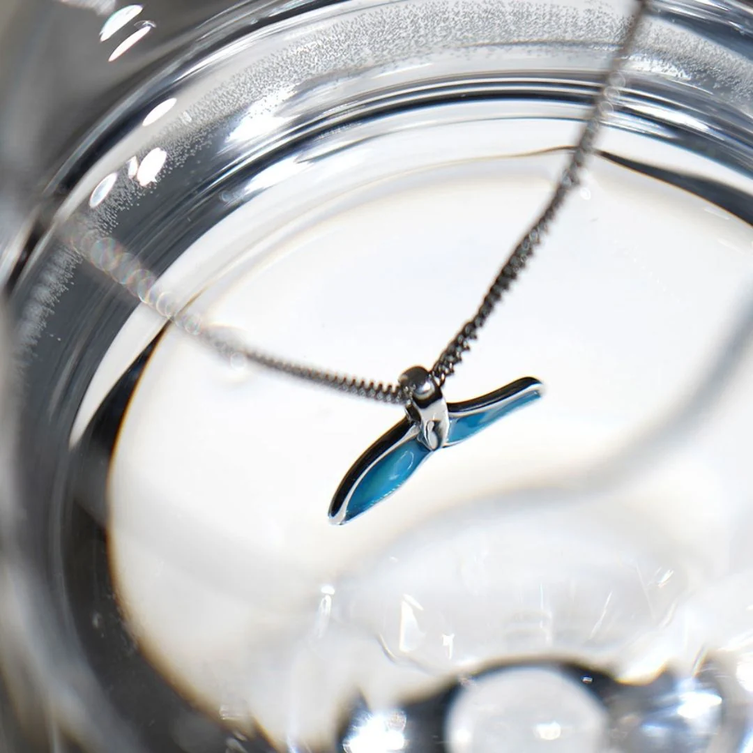 BTS Jungkook's pick - Silver / Blue Dolphin Tail Pendant Necklace(Abandoned Animals Charity Sponsorship) - Image 16