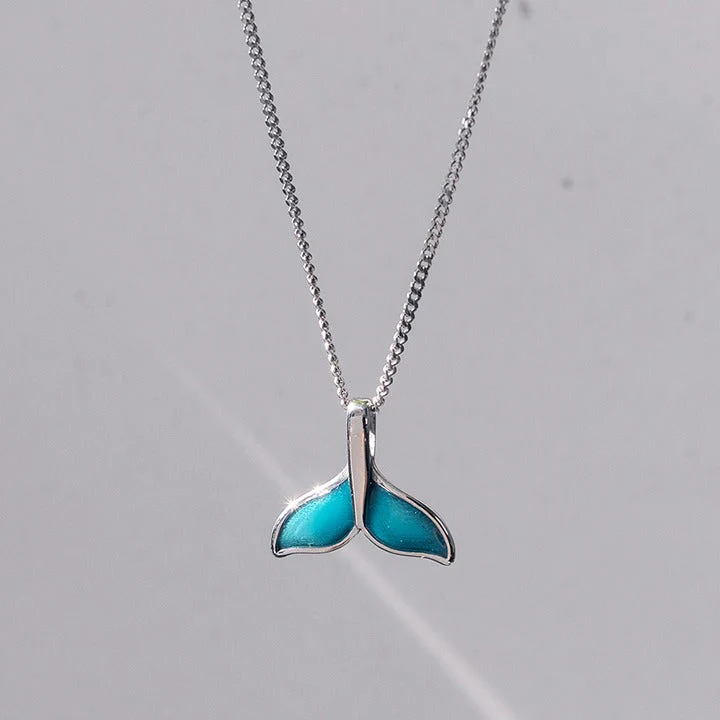 BTS Jungkook's pick - Silver / Blue Dolphin Tail Pendant Necklace(Abandoned Animals Charity Sponsorship) - Image 3