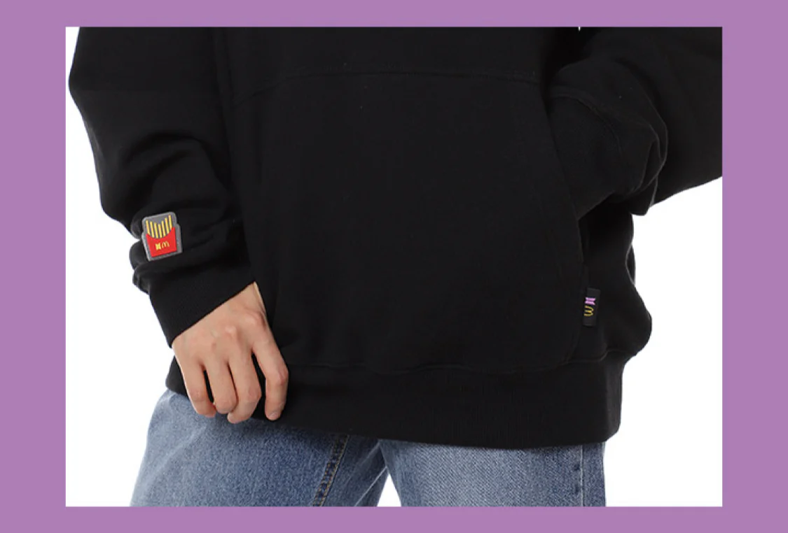 BTS X McD Logo HOODIE (Black) - Image 5