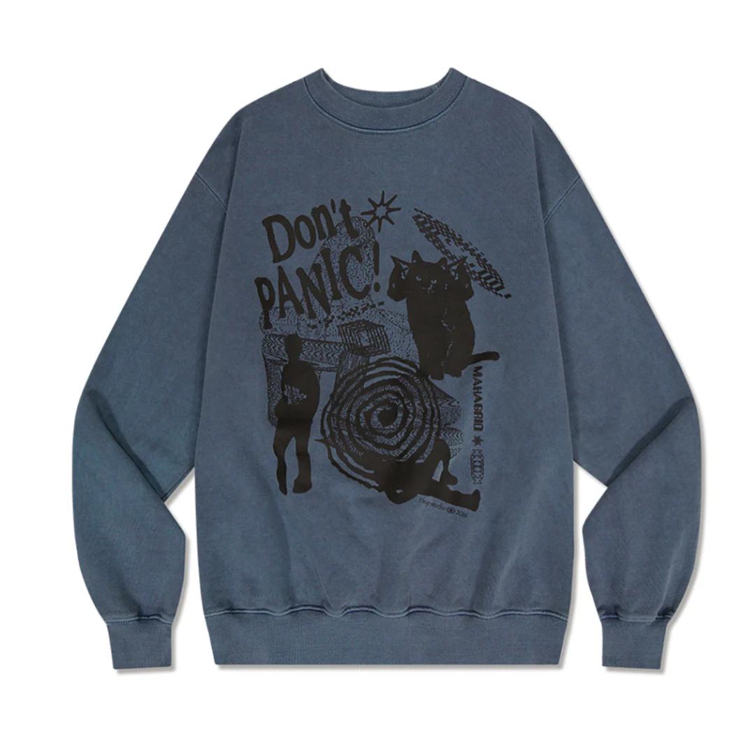 Mahagrid [Stray Kids] S/S 2023 COLLECTION DON’T PANIC PIGMENT SWEATSHIRT - Image 6