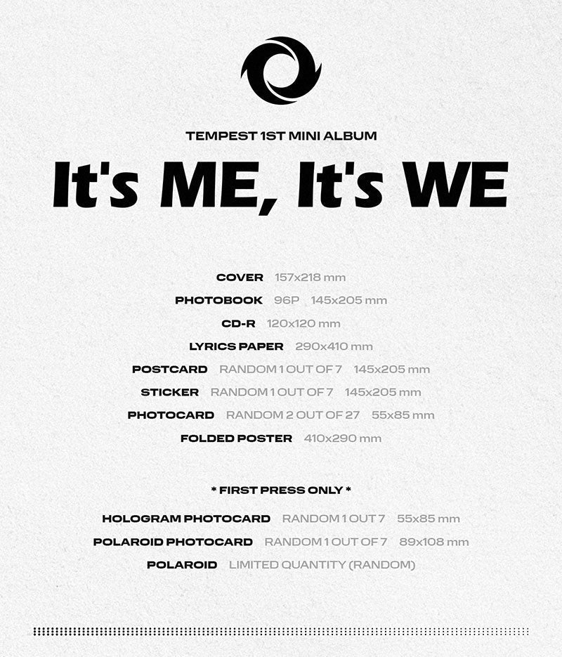 TEMPEST - 1ST MINI ALBUM ITS ME ITS WE - Image 2