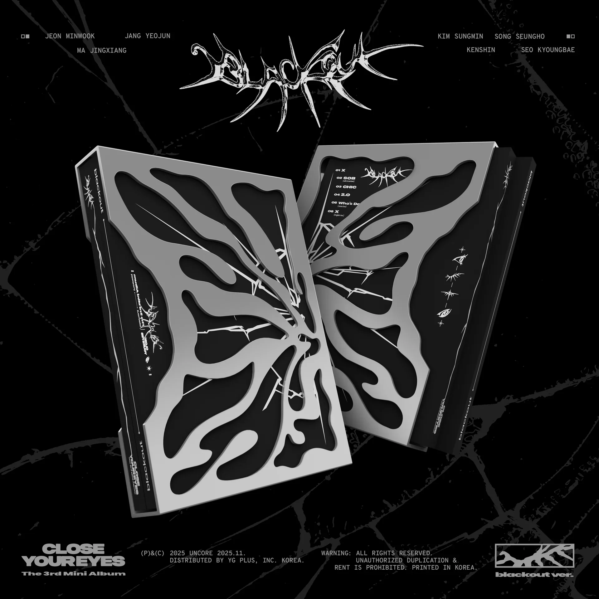 [Signed] CLOSE YOUR EYES - 3rd MINI ALBUM : blackout (blackout Ver.) + Hello82 Photocard